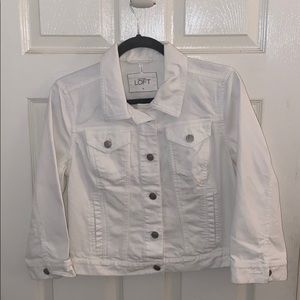 Ann Taylor Loft white jean jacket
